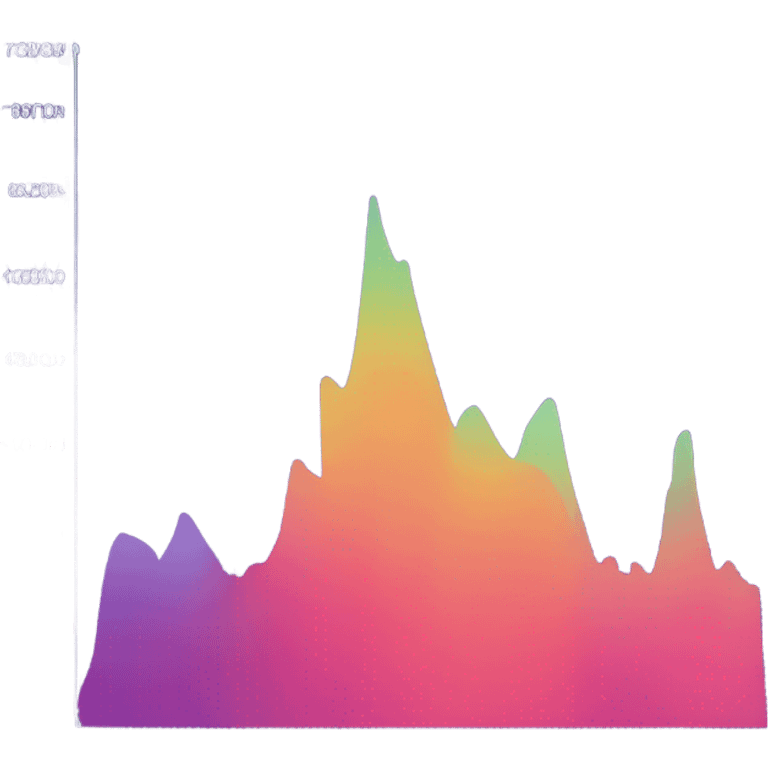 vaporware color themed line chart, stock price going up emoji