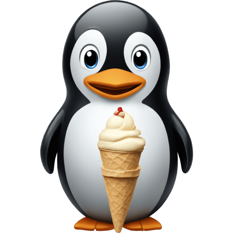 penguin having ice cream and club mate emoji