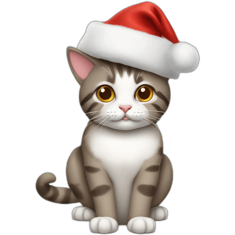 cat with a christmas hat emoji