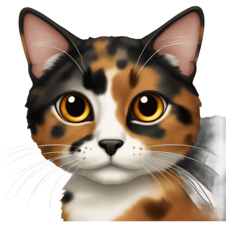 Tortoiseshell cat with white  emoji