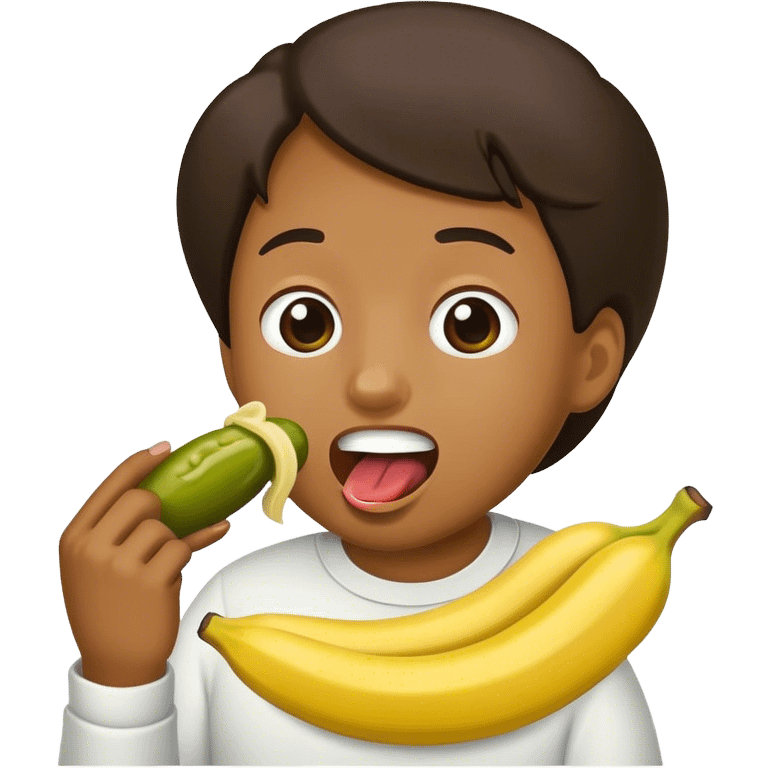 Pickle eating a banana  emoji