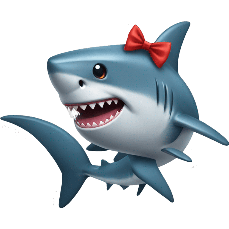 Shark with a bow emoji