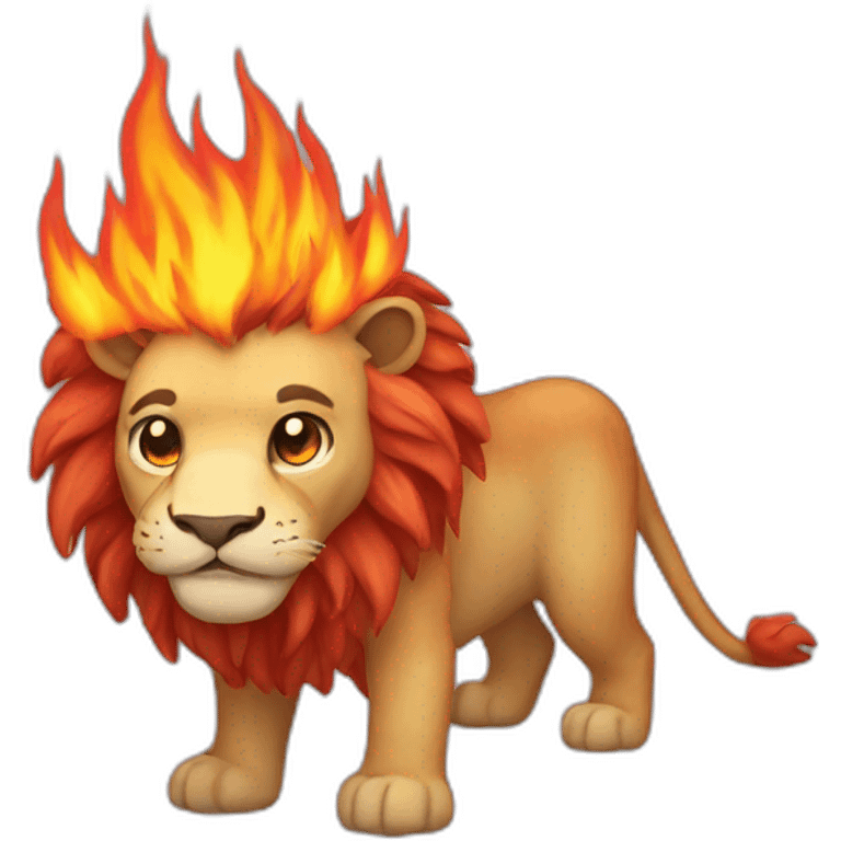 Fire lion emoji