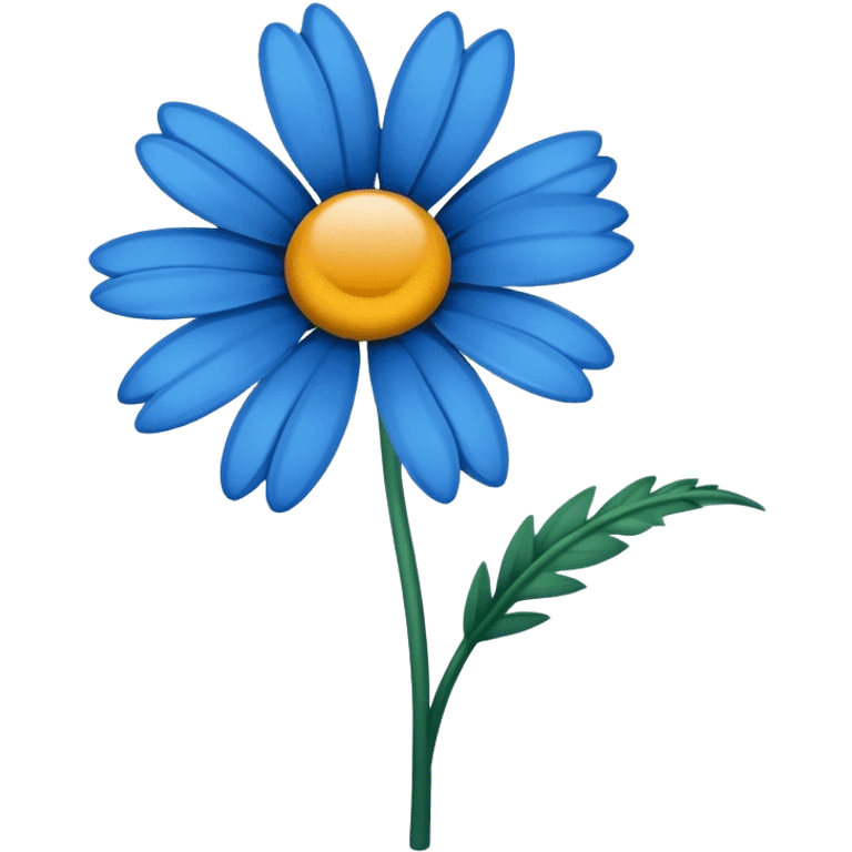 single Blue Daisy, straight stem emoji