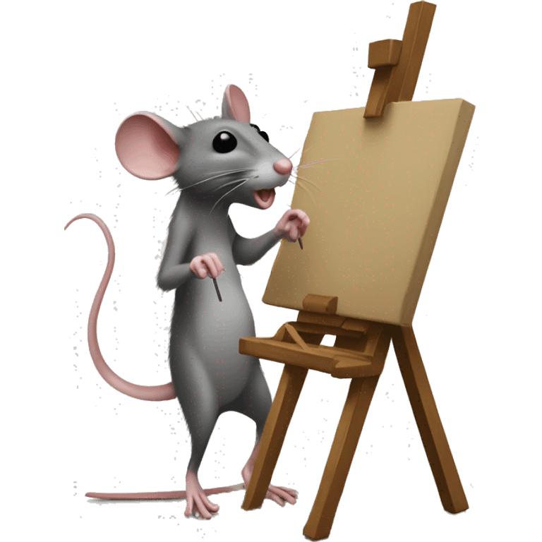 yugy rat painter easel painting a paintings emoji