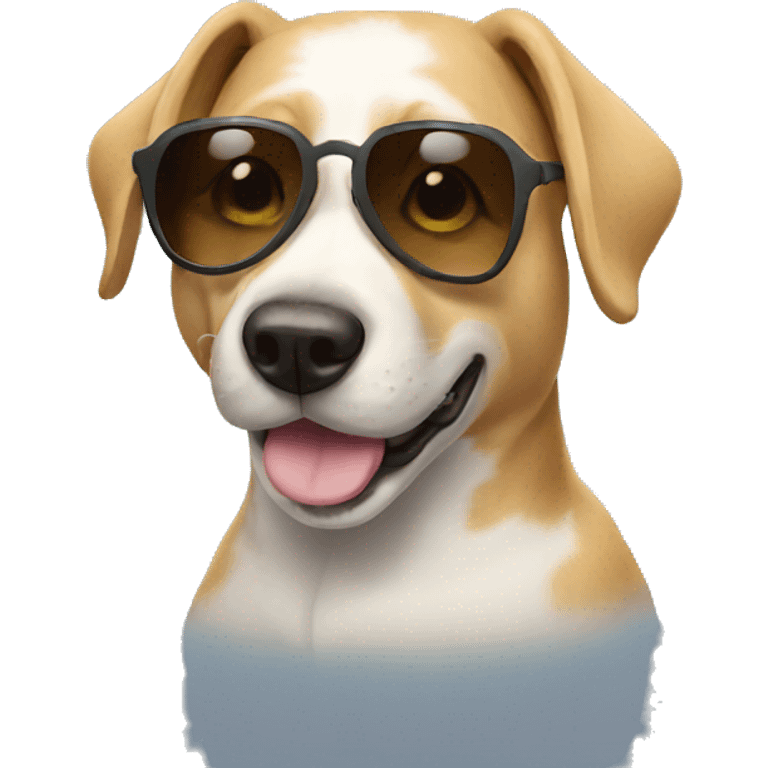 A dog with sunglasses emoji