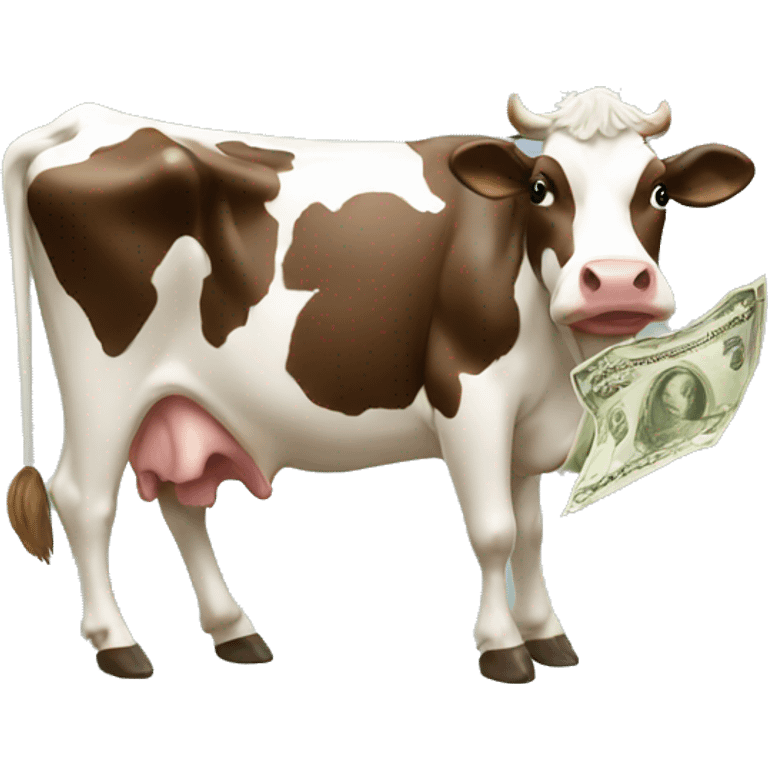 cow eating money emoji