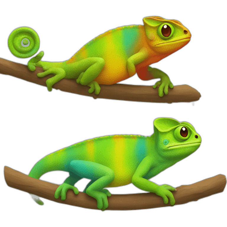 raidbow chameleon with paint emoji