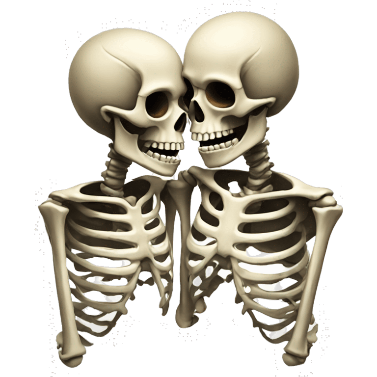 Skeletons kissing  emoji