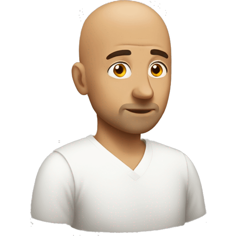 thoughtful bald man indoors emoji