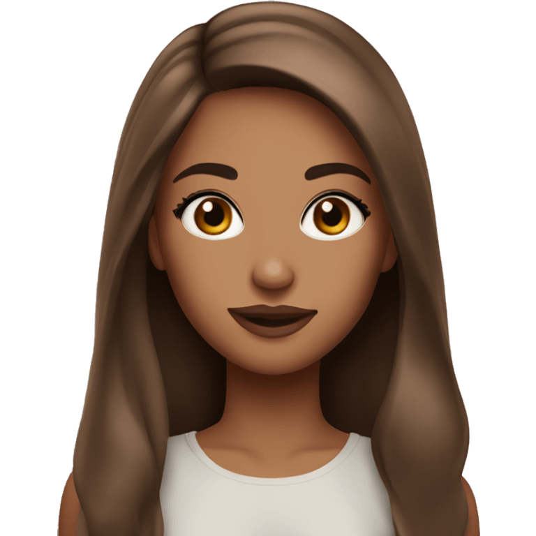 pretty girl makeup with long brown hair emoji