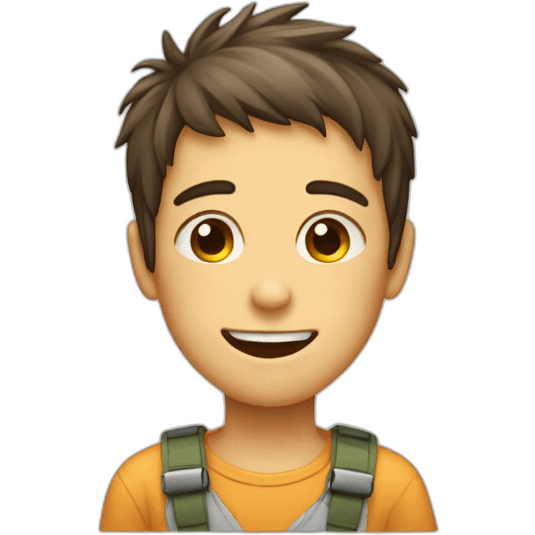 a boy with happy and sad and wearing banian emoji