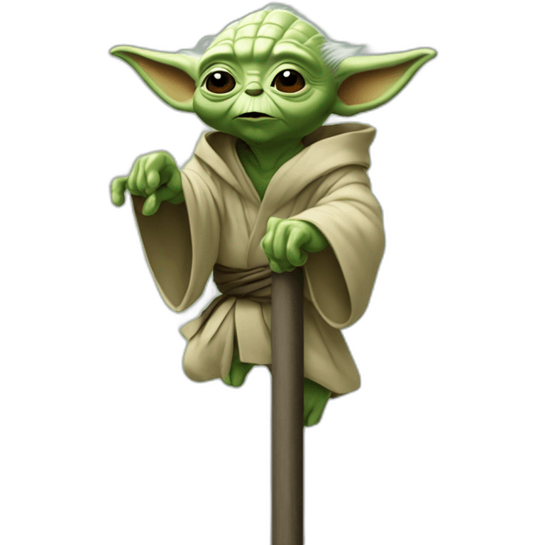 Yoda dacing on a pole emoji