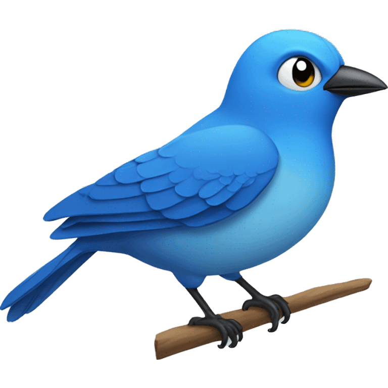 Blue bird raising eyebrow  emoji