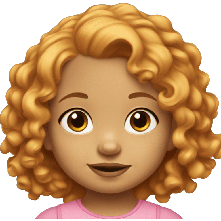 2 year old Baby girl with shoulder length curly strawberry blonde hair  emoji