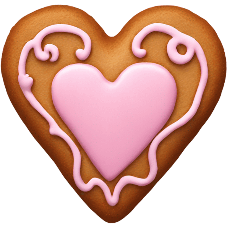 Light pink heart shaped gingerbread emoji