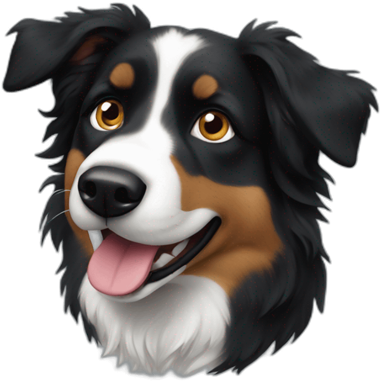 Silly Black Australian Shepherd emoji