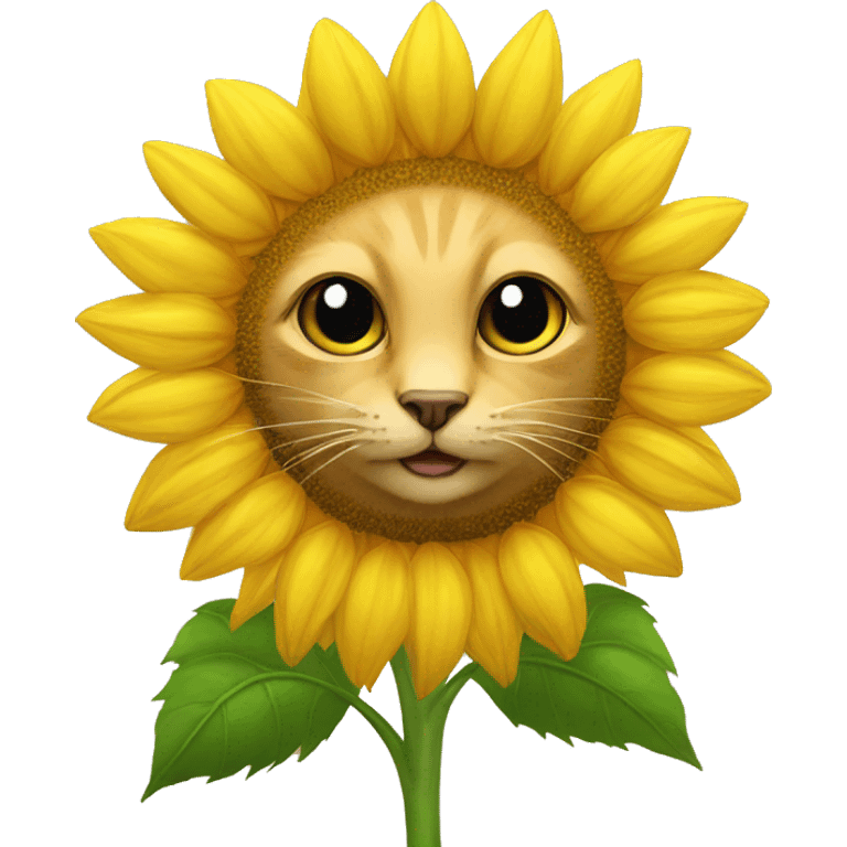 sunflower with black cat in the centre emoji