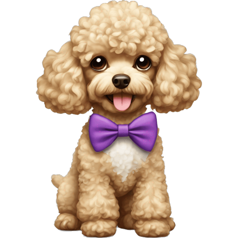 Toy poodle with bowtie emoji