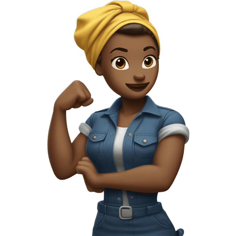 white skin Rosie the Riveter shows biceps  emoji