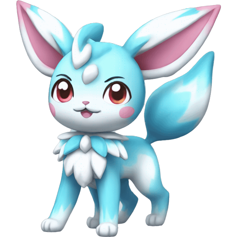 Kawaii Sylveon-Glaceon Full Body emoji