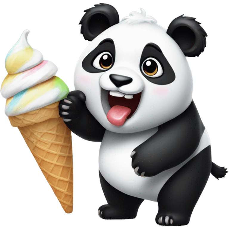 Panda eating ice cream emoji