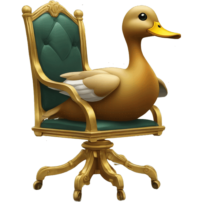 Duck laying on a golden chair emoji