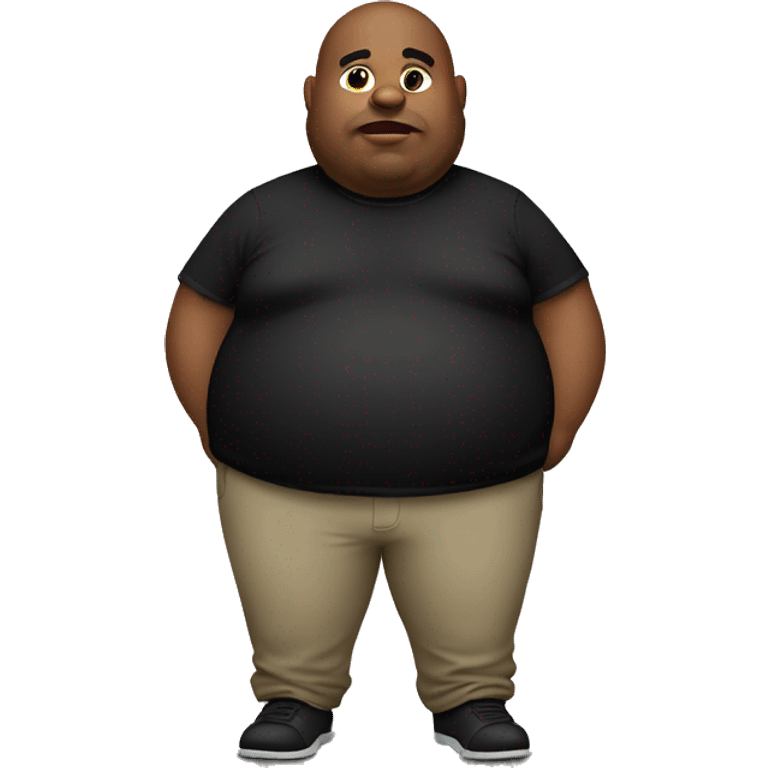 Fat man black shirt emoji