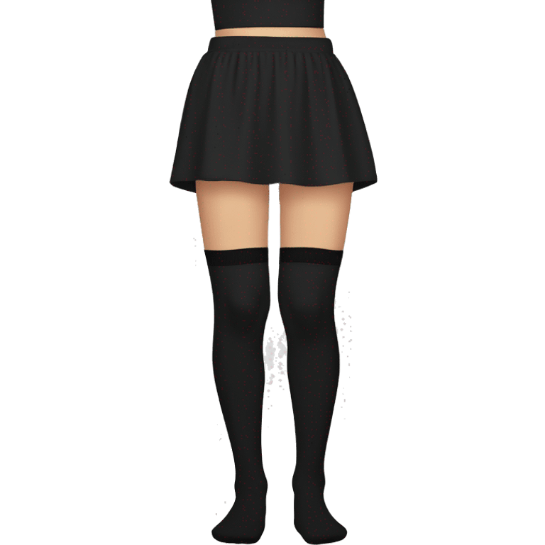 Just Plain Black over knee socks emoji