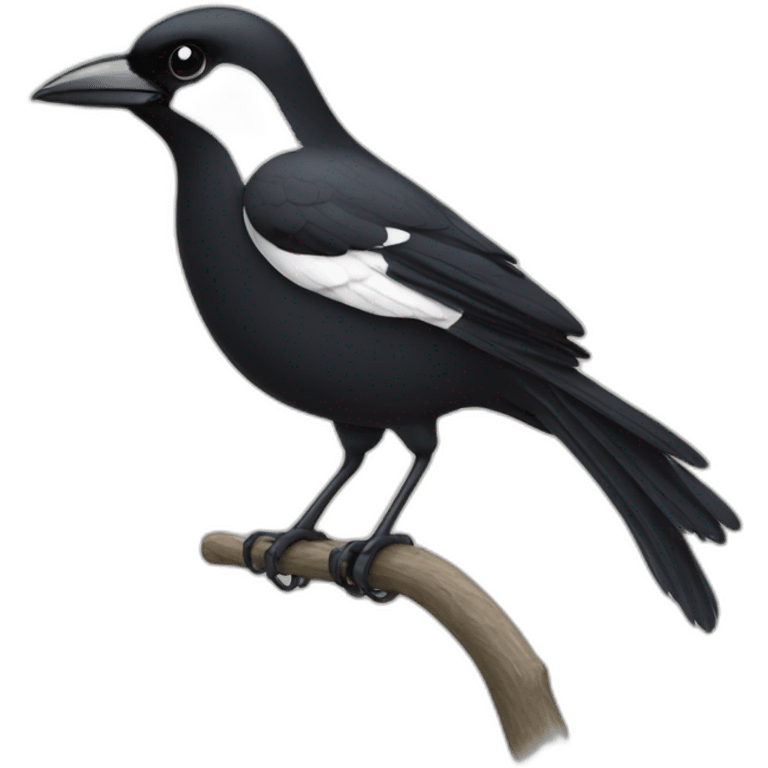 Magpie with a grey handlebar moustache emoji