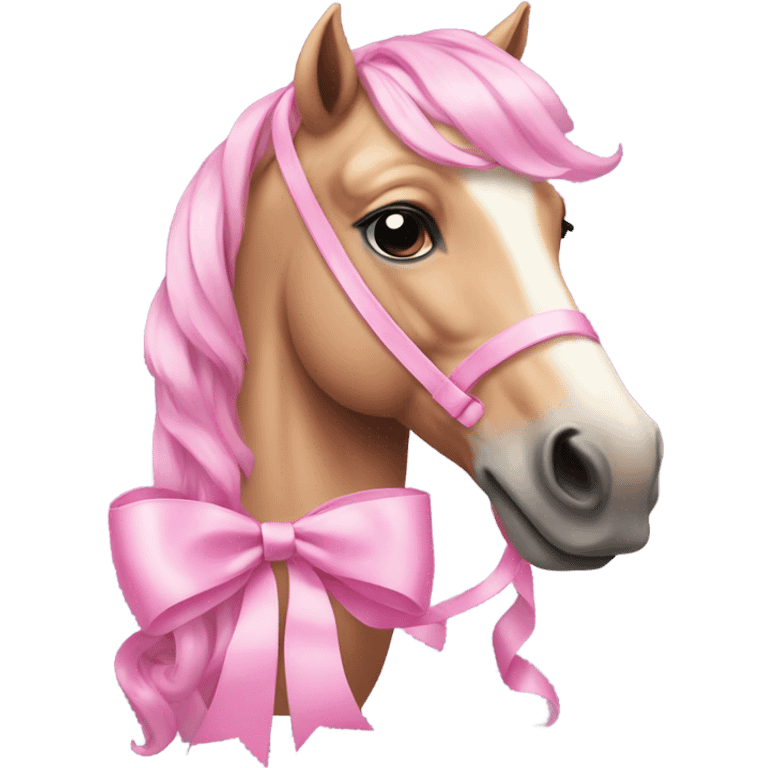 Pink horse with bow  emoji