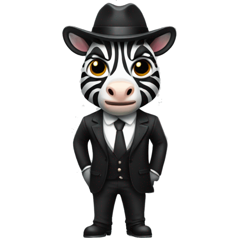 zebra with mafia style emoji