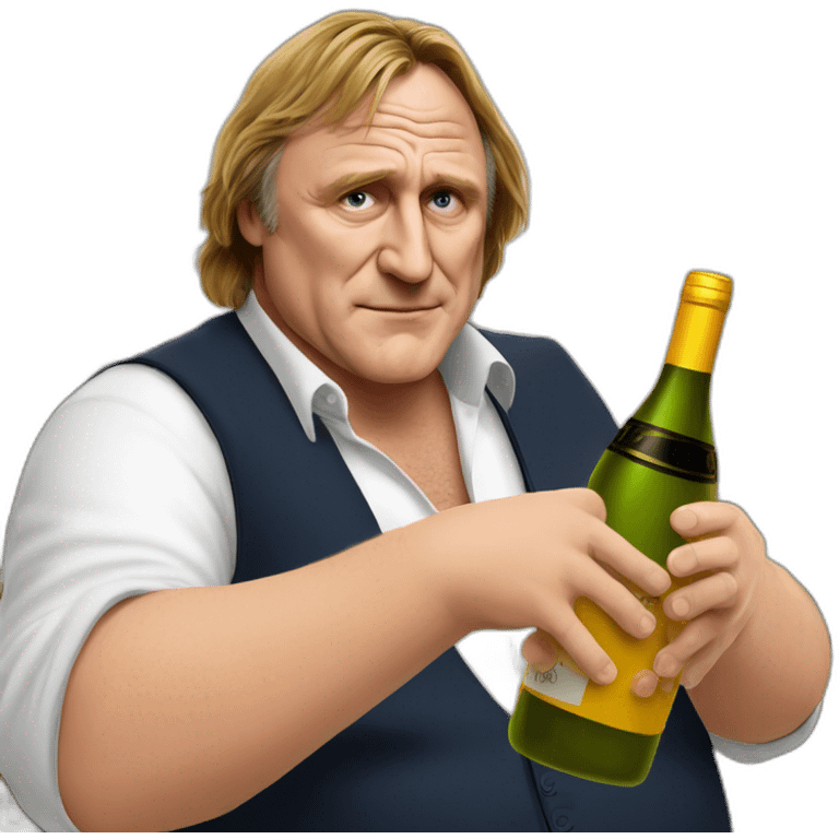 Gerd depardieu avec du vin emoji