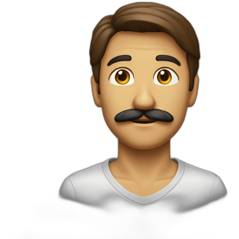 chico joven con bigote castaño emoji