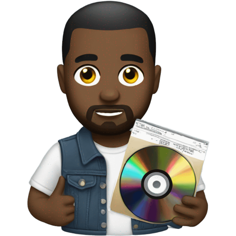 Kanye holding a cd emoji