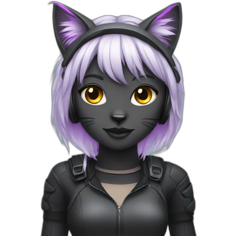 techno cat girl emoji