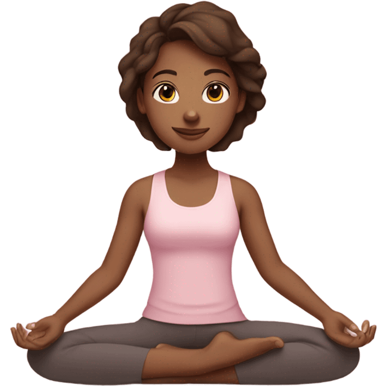  yoga girl light pink clothes with brown hair emoji