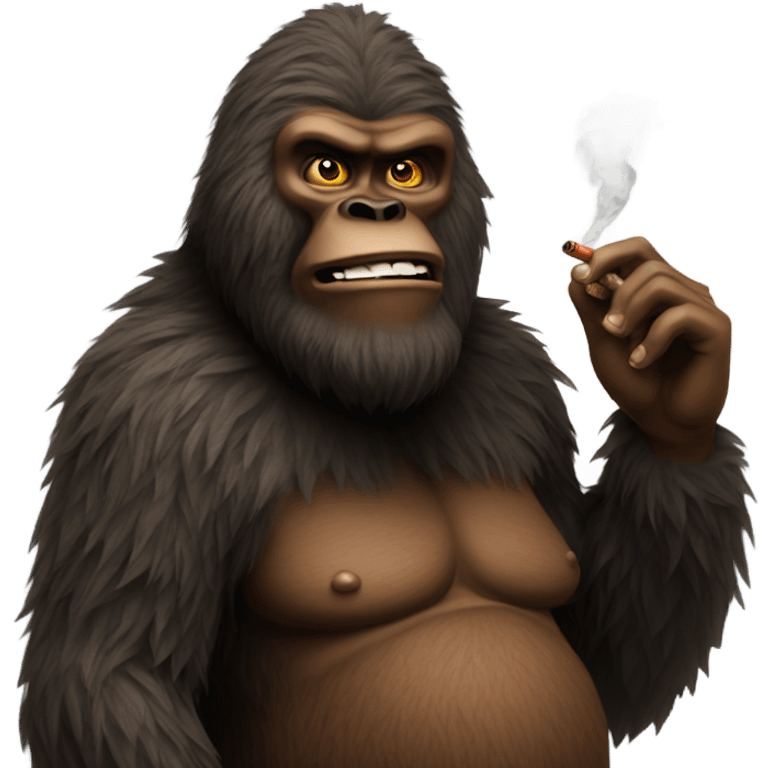 Bigfoot smoking a cigar  emoji