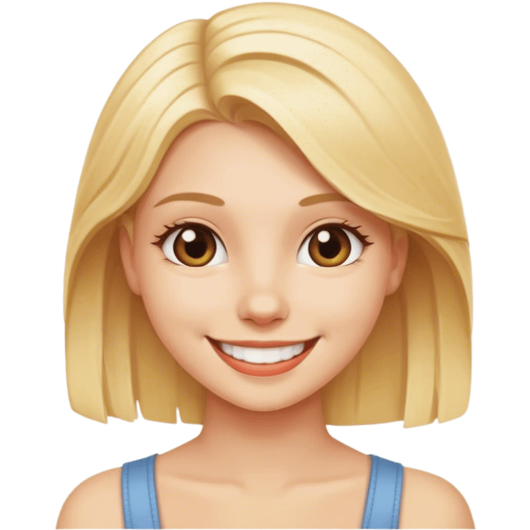 smiling blonde girl portrait emoji