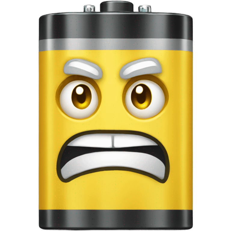 Yellow worried battery emoji