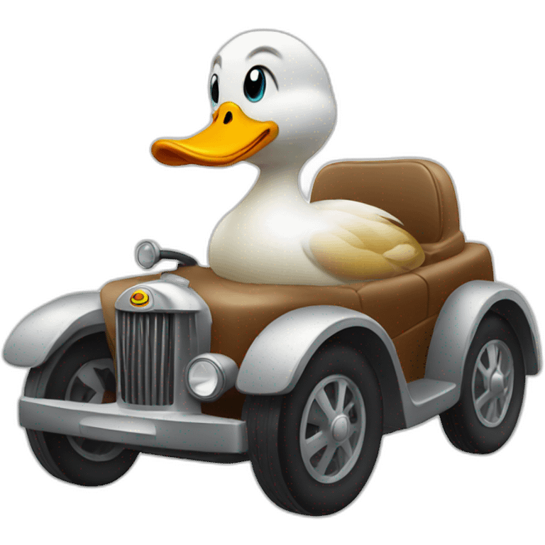 duck driving car emoji