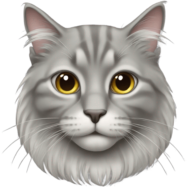 Grey long haired cat  emoji