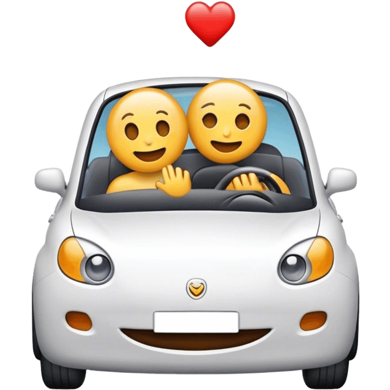 emoji enjoying a car emoji