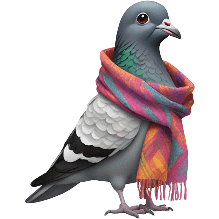 Pigeon wearing a stylish scarf￼ emoji