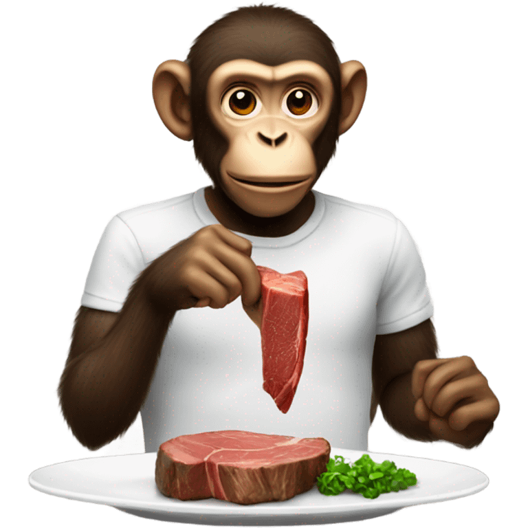 monkey eating steak emoji