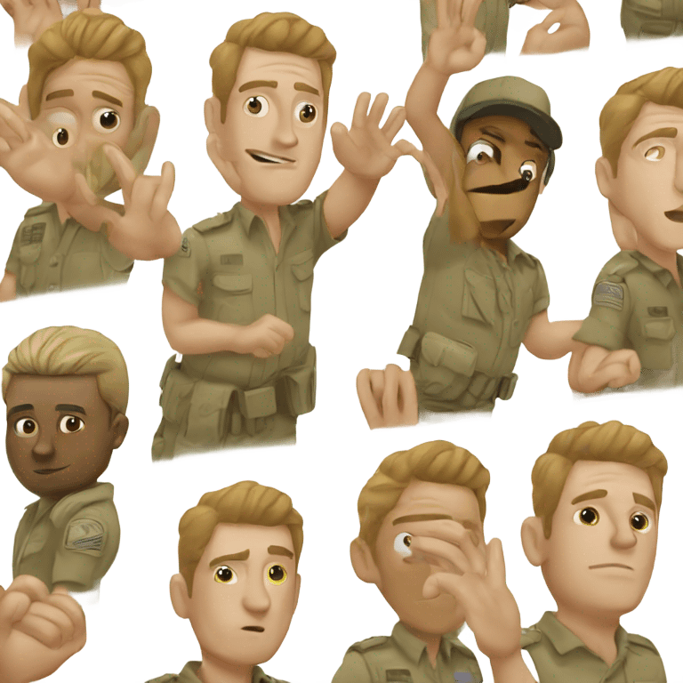 White guy saluting emoji