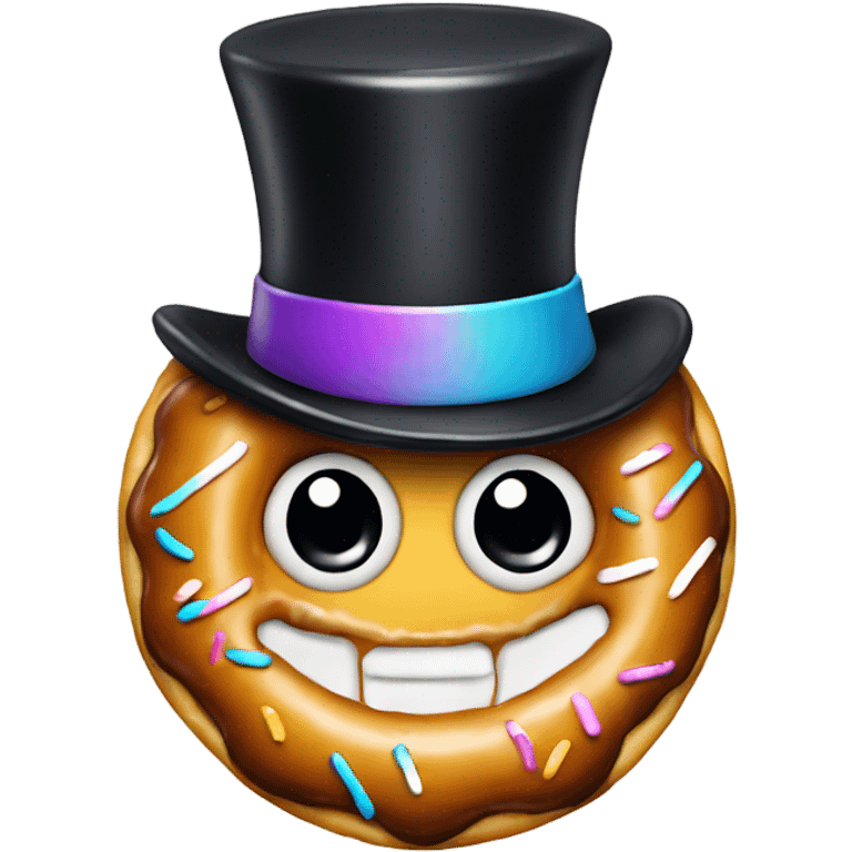 Donut with a top hat emoji