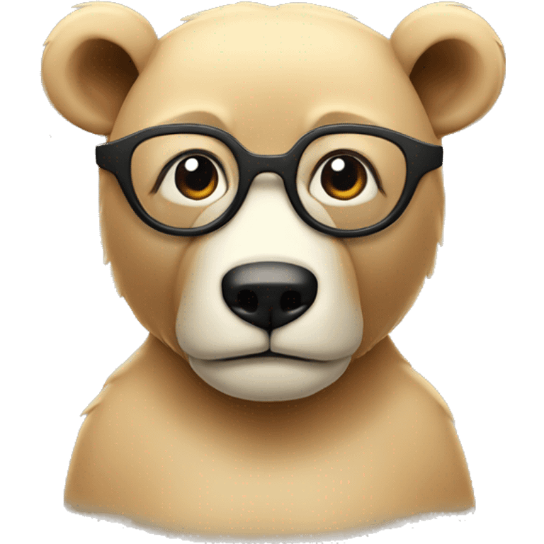 Oso com lentes emoji