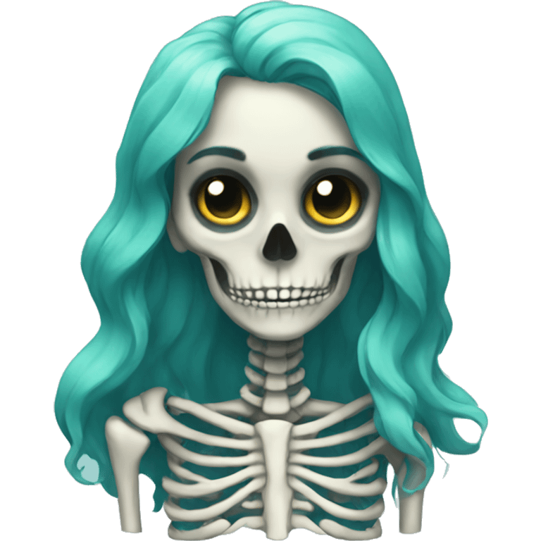 Skeleton mermaid emoji