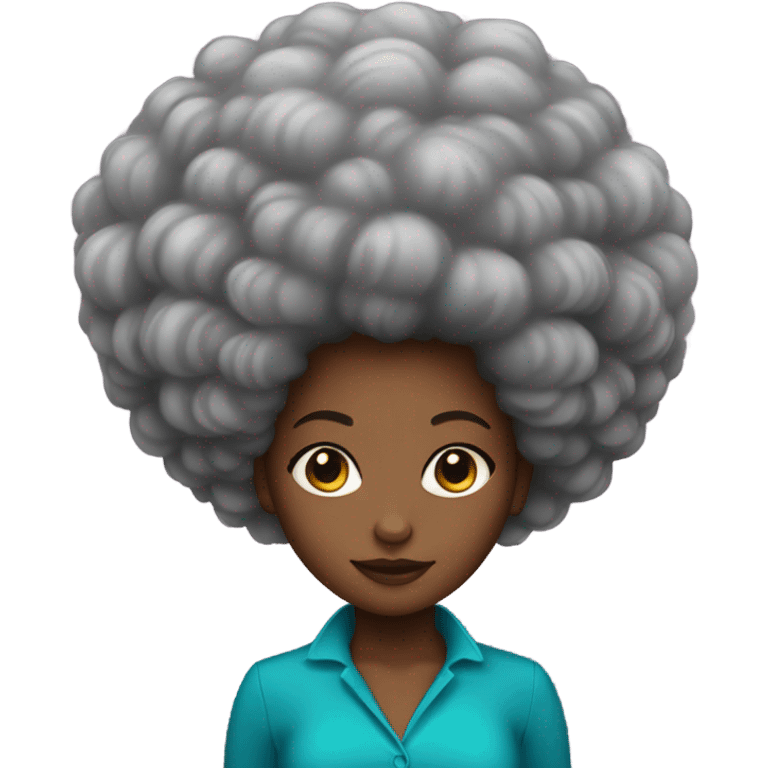 Black girl wearing an afro emoji